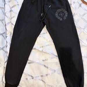 Chrome Hearts Black Logo Sweatpants with Tonal Patch